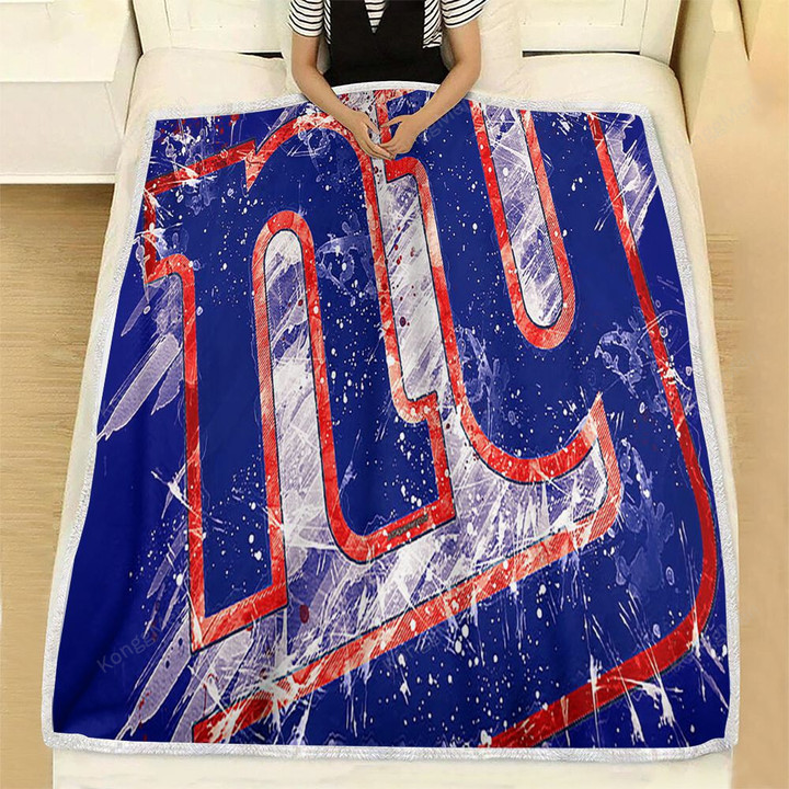 New York Giants Fleece Blanket - Grunge American Football Team  Soft Blanket, Warm Blanket