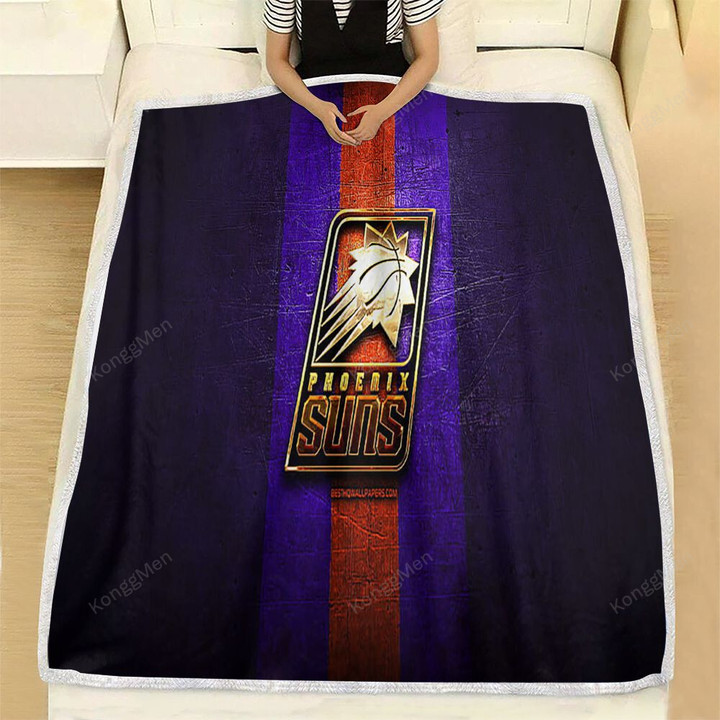 Phoenix Suns Fleece Blanket - Golden Nba Violet Metal  Soft Blanket, Warm Blanket