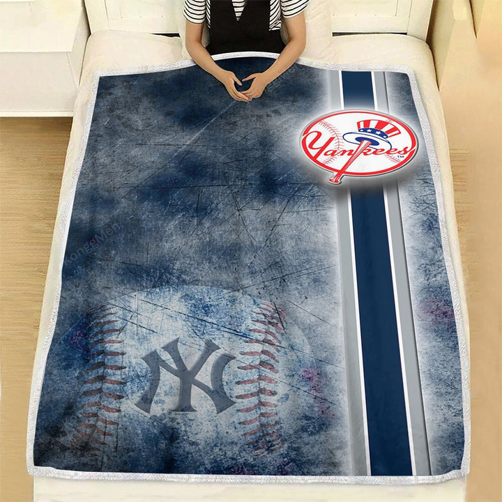 Ny Yankees Fleece Blanket - Baseball Blue City Soft Blanket, Warm Blanket