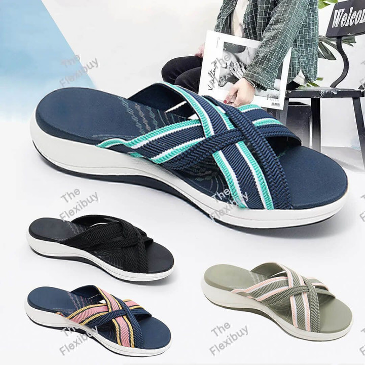 [ Summer Trending ] FleekComfy™ Stretch Cross Slide Sandals