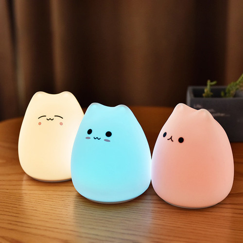 Portable Soft Silicone Cute Cat LED Night Light