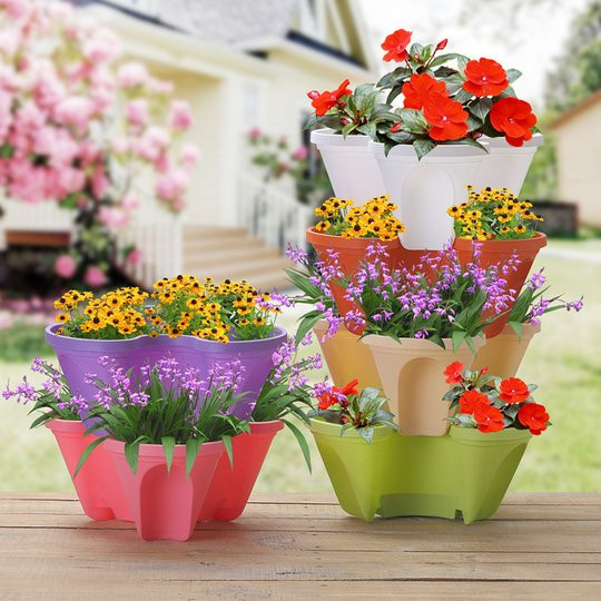 🌼Plant Festival Special Stand Stacking Planters Strawberry Planting Pots