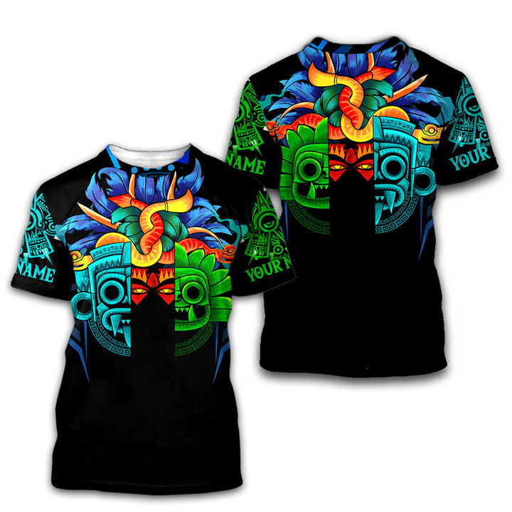 Namishirt Aztec Tlaloc Quetzalcloakl Gods Mural Art Customized 3D All Over Printed Shirts