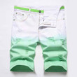 Fashionable Personality Ripped Tie-dye Gradient Shorts