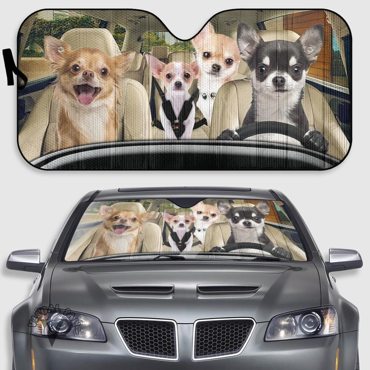Chihuahua dog Family Car Sunshade