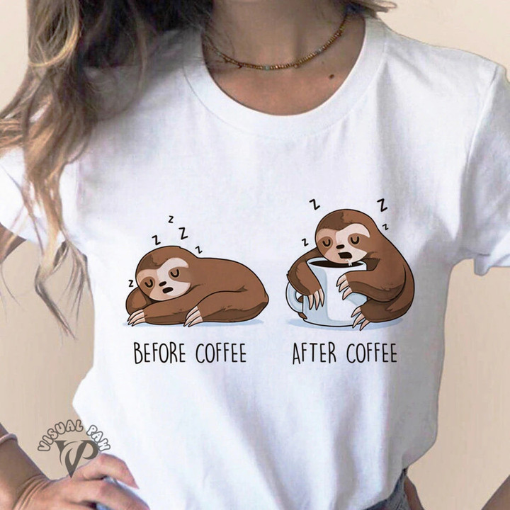Lazy Sloth Funny Women T-shirt