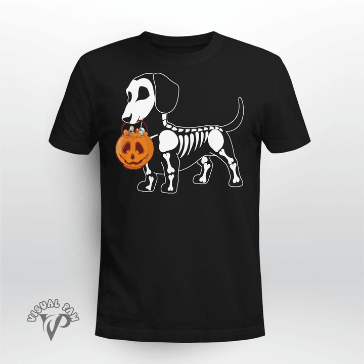DachShund Dog Halloween Skleton Mn