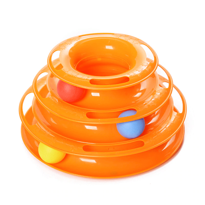 Triple Disk Cat Toy Tower