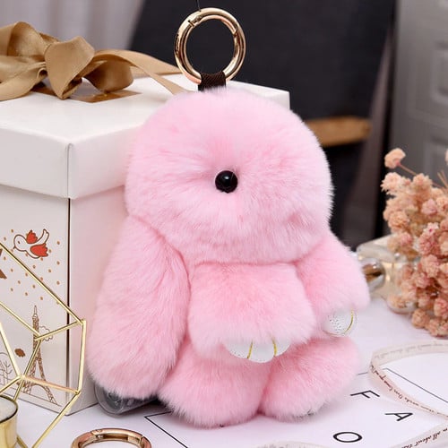 Cute Fluffy Bunny Keychain