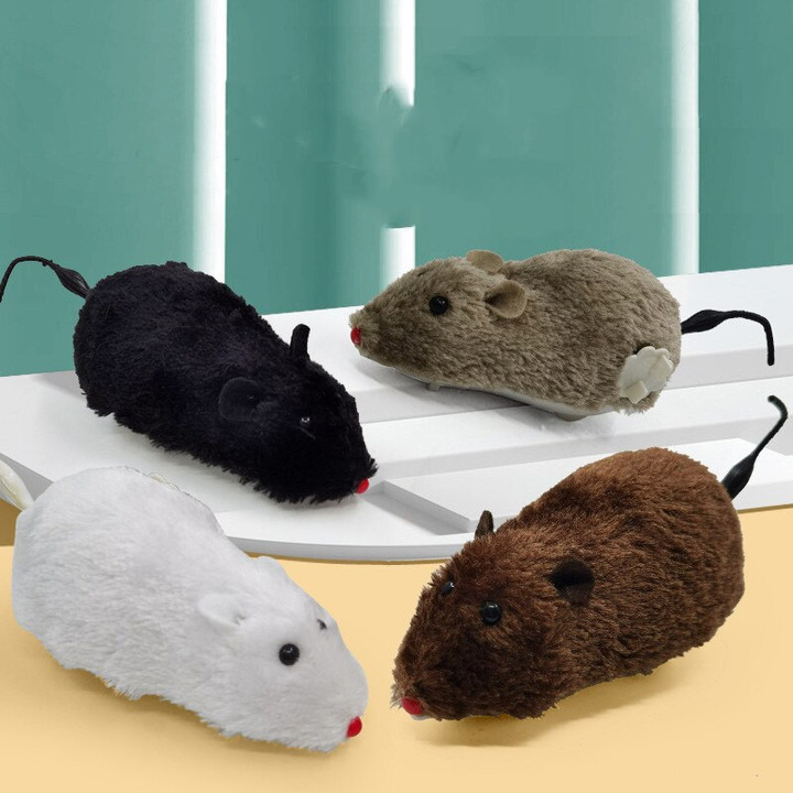 Playful Clockwork Plush Rat for Interactive Fun