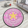 Pink Magic Circles Round Rug Custom Cardcaptor Sakura Anime Circle Carpet-wexanime.com