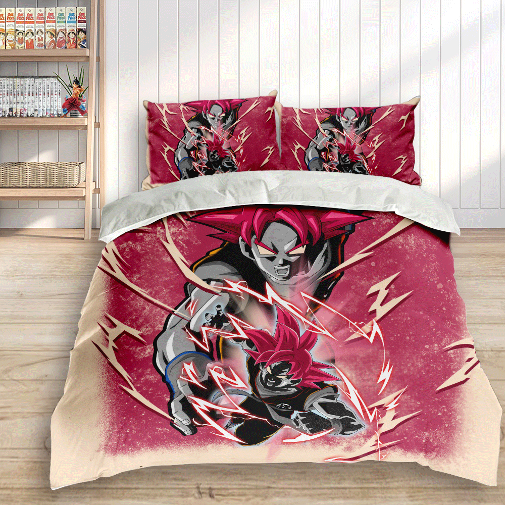Goku Super Saiyan God Custom Bedding Set-wexanime