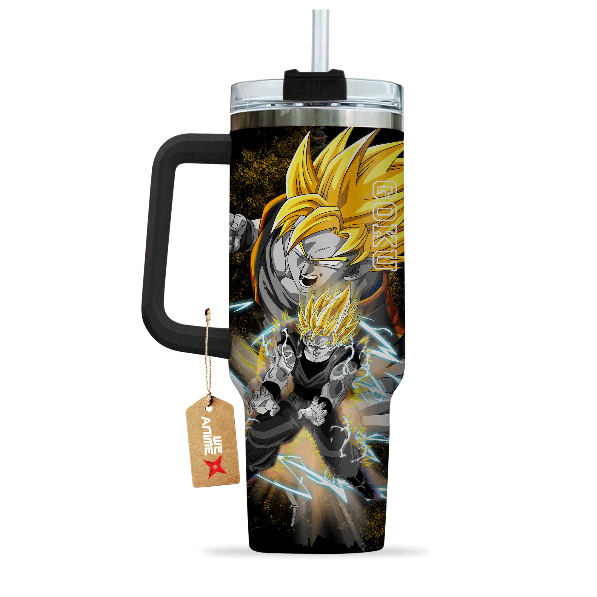 Goku Super Saiyan 2 40oz Tumbler Cup Personalized Anime Accessories - Wexanime