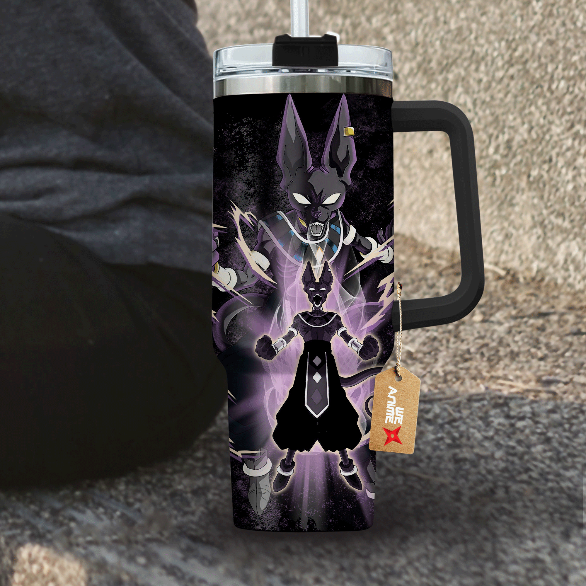 Beerus 40oz Travel Tumbler Cup Personalized Custom Anime Accessories - Wexanime