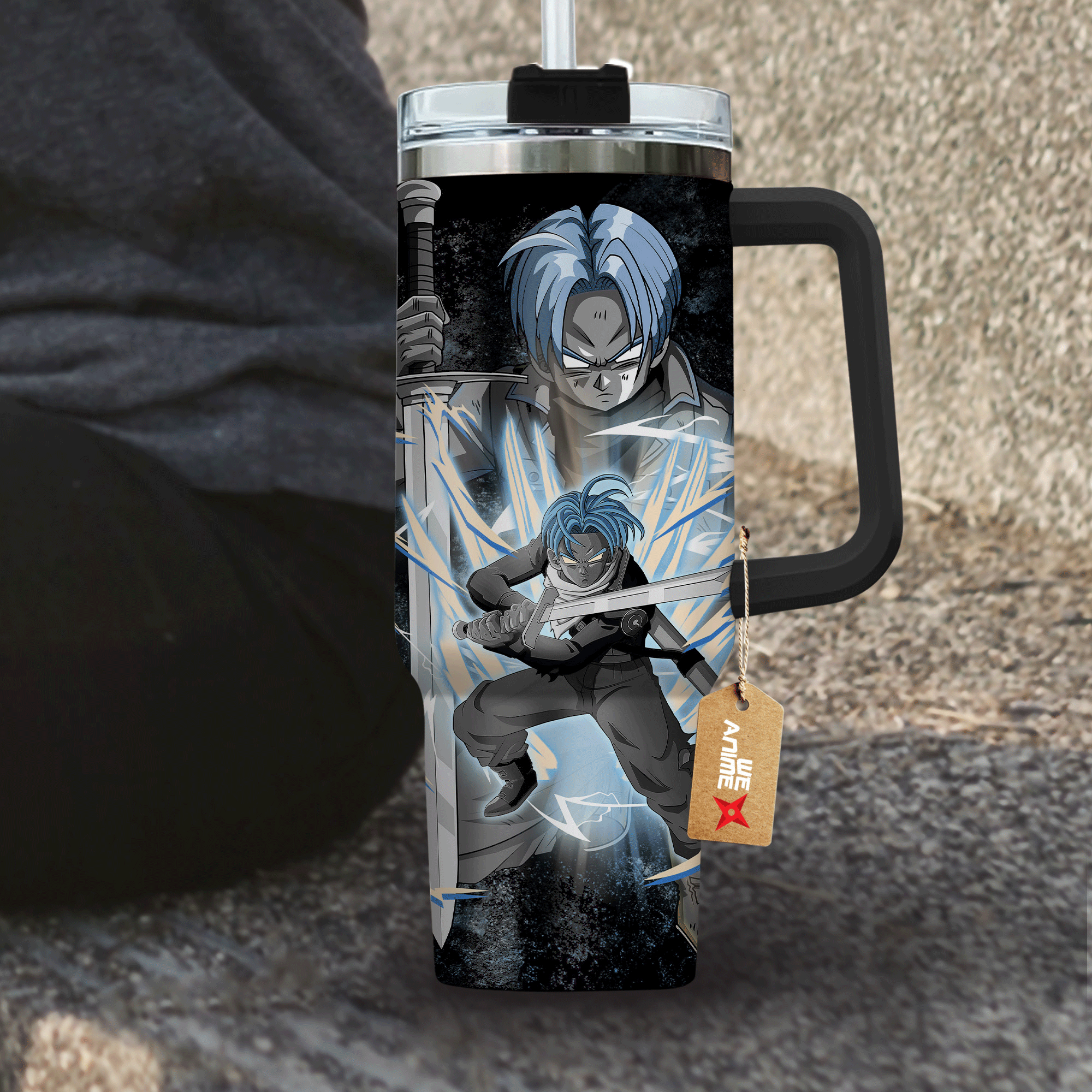 Future Trunks 40oz Travel Tumbler Cup Personalized Custom Anime Accessories - Wexanime