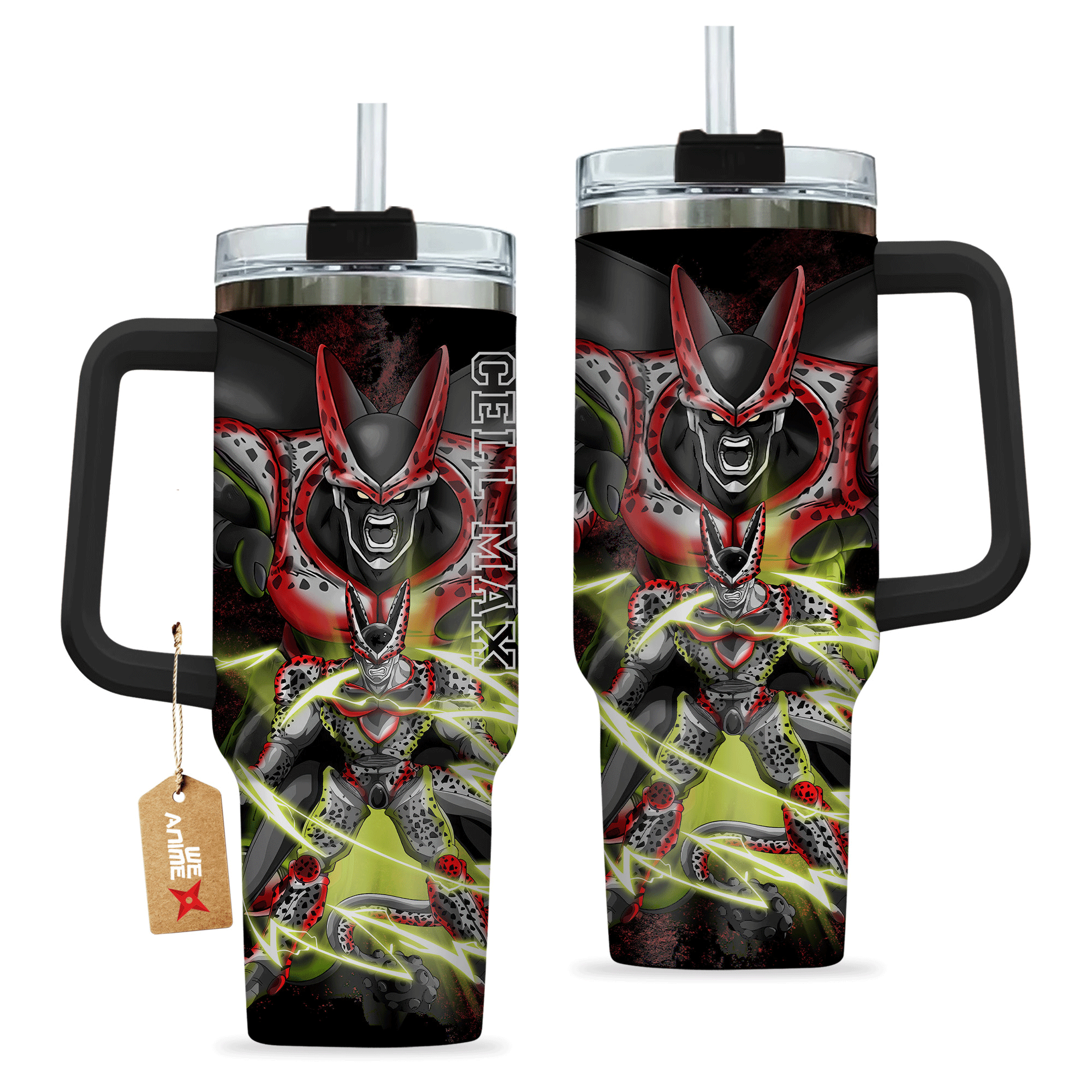 Cell Max 40oz Travel Tumbler Personalized With Handle Custom Anime Cup - Wexanime