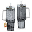 Symbols Silver Eagle 40oz Travel Tumbler Personalized With Handle Custom Anime Cup - Wexanime