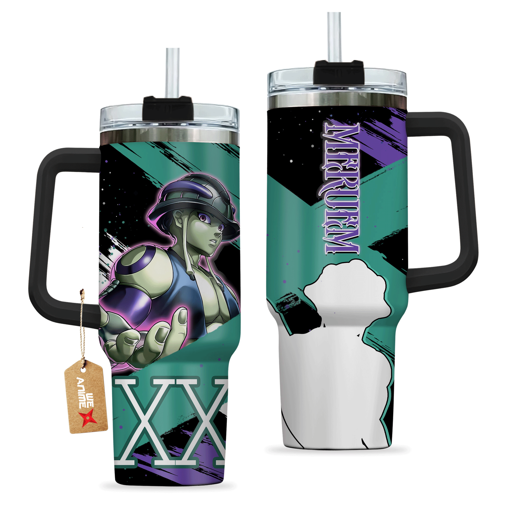 Meruem 40oz Travel Tumbler With Handle Personalized Custom Anime Cup - Wexanime