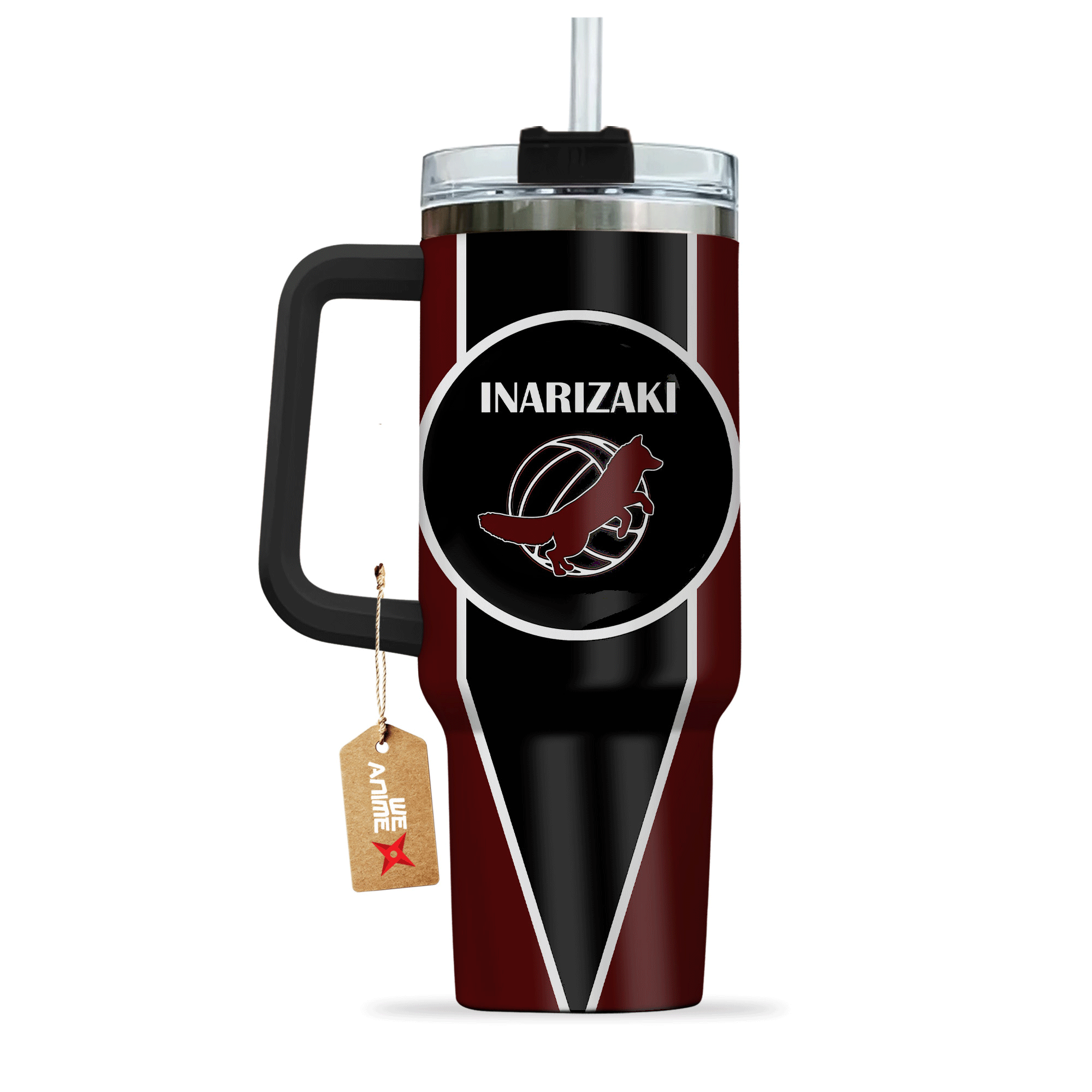 Inarizaki Teams 40oz Travel Tumbler With Handle Personalized Custom Anime Cup - Wexanime