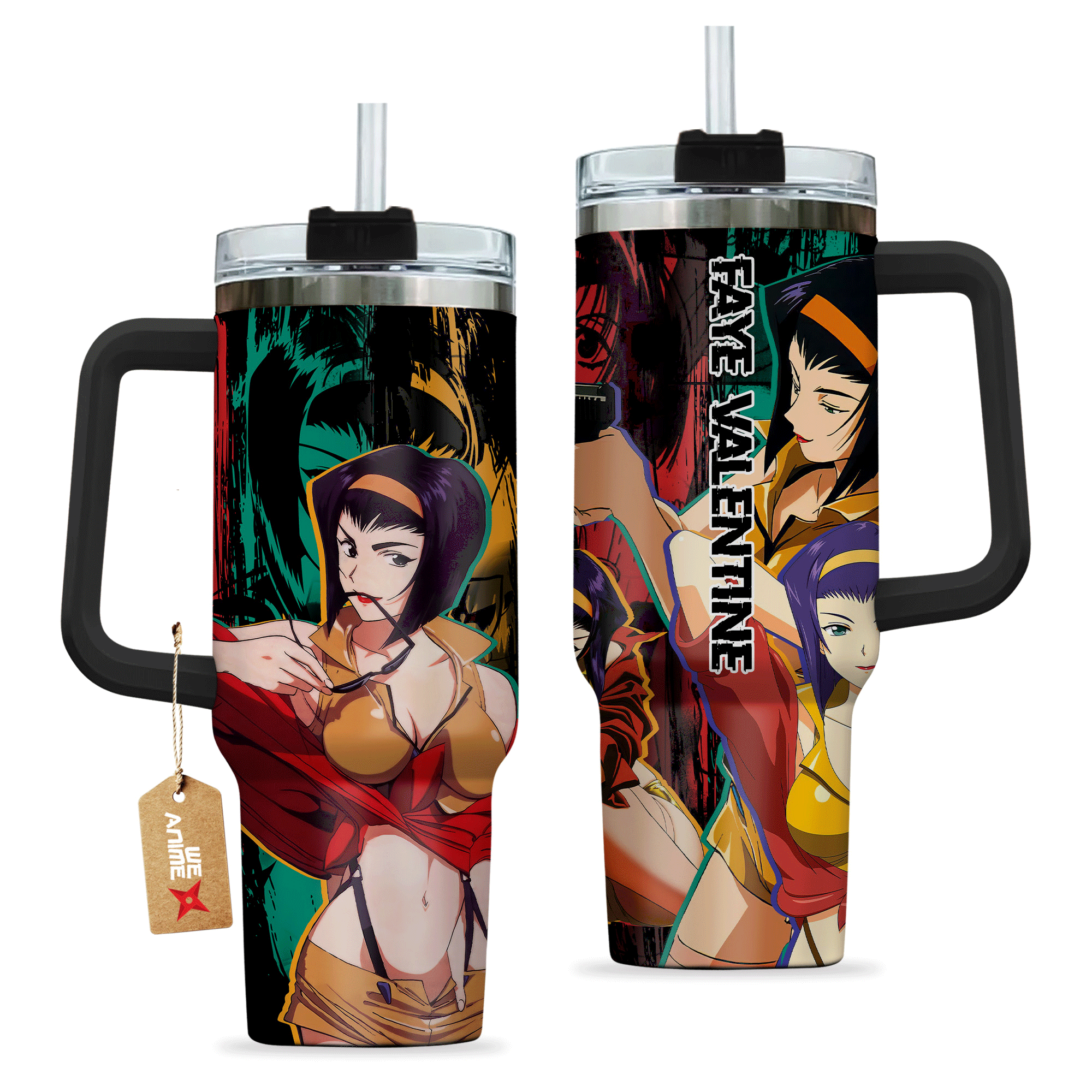 Faye Valentine 40oz Travel Tumbler With Handle Personalized Anime Accessories - Wexanime