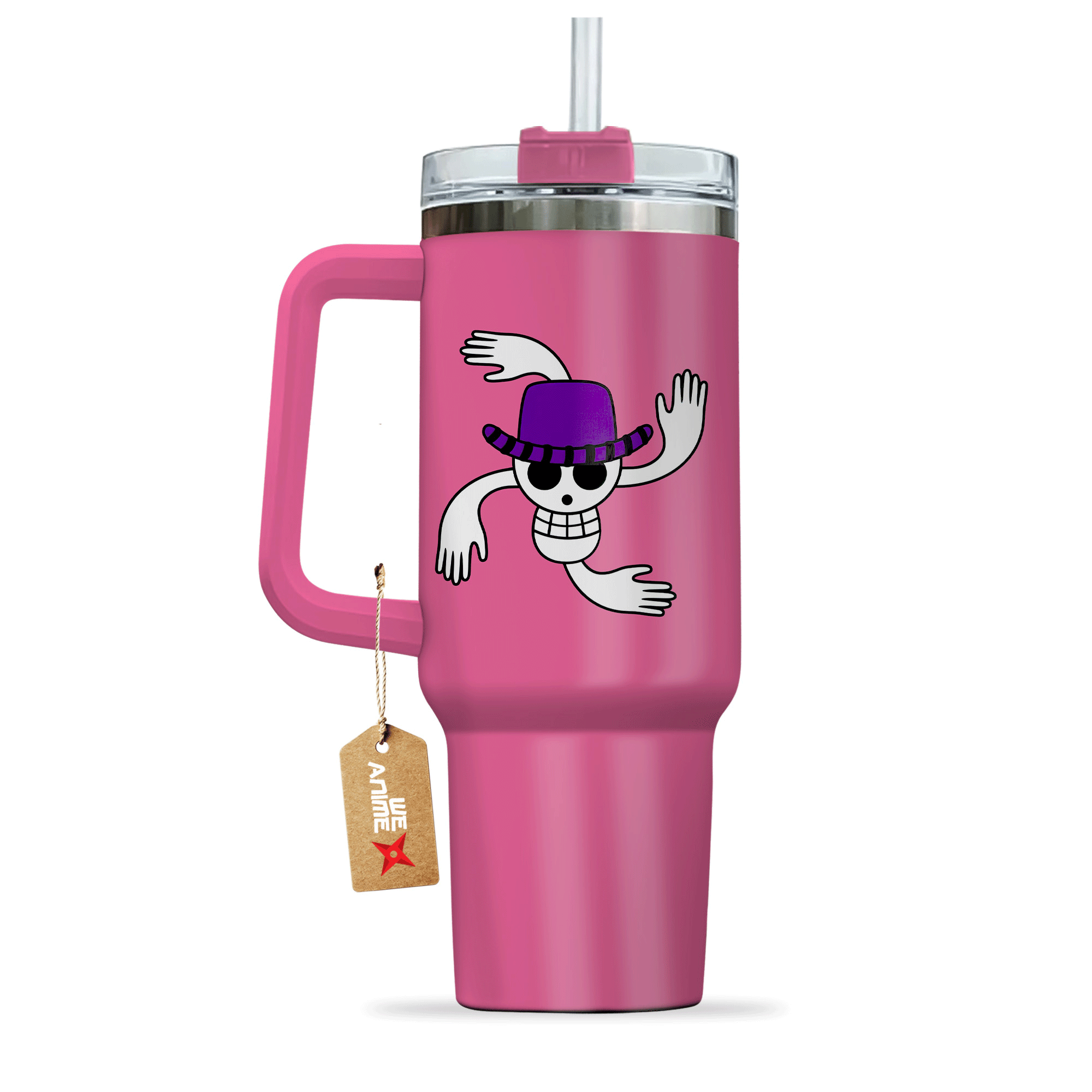 Nico Robin 40oz Pink Valentines Personalized Tumbler With Handle Anime Cup - Wexanime