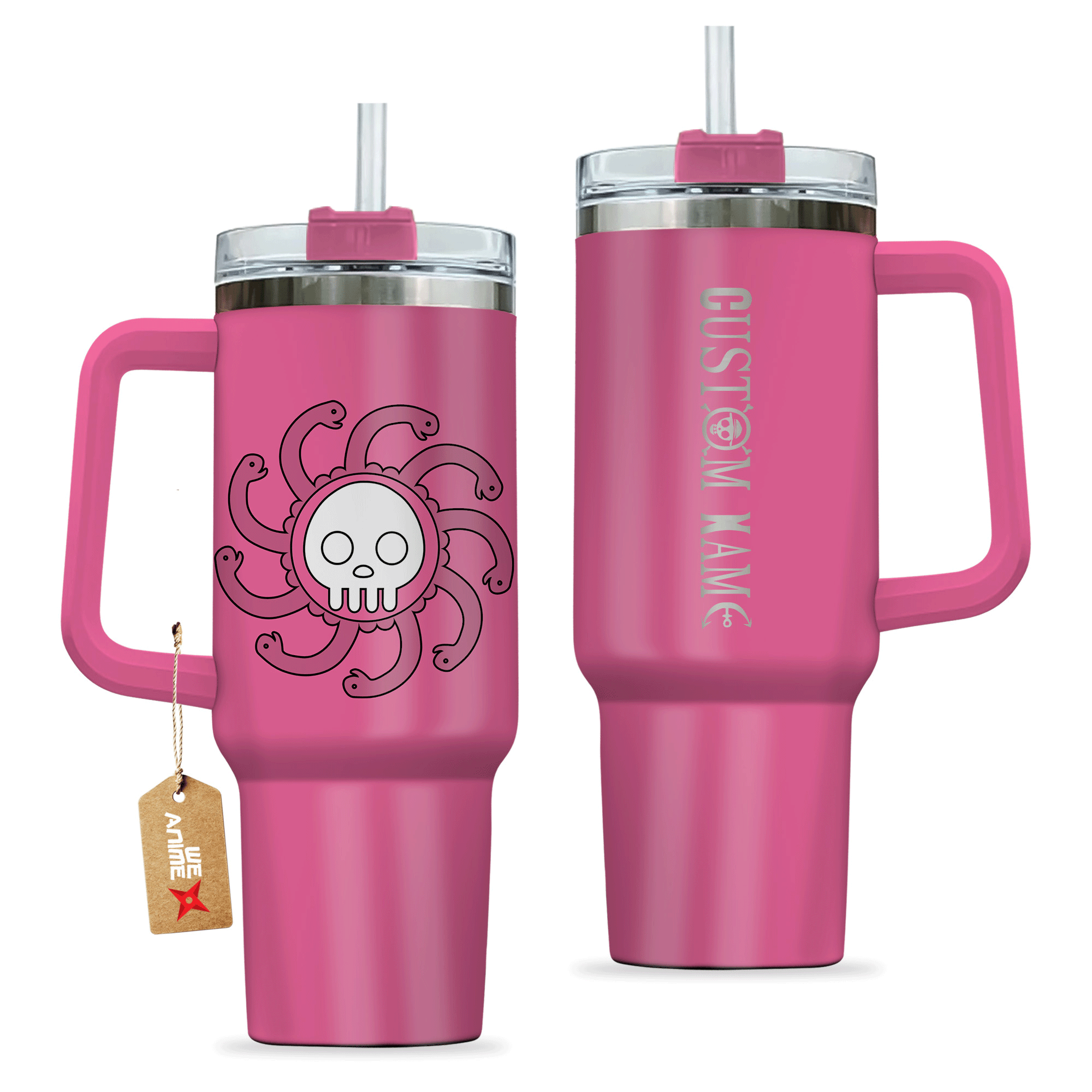 Boa Hancock 40oz Pink Valentines Personalized Tumbler With Handle Anime Cup - Wexanime