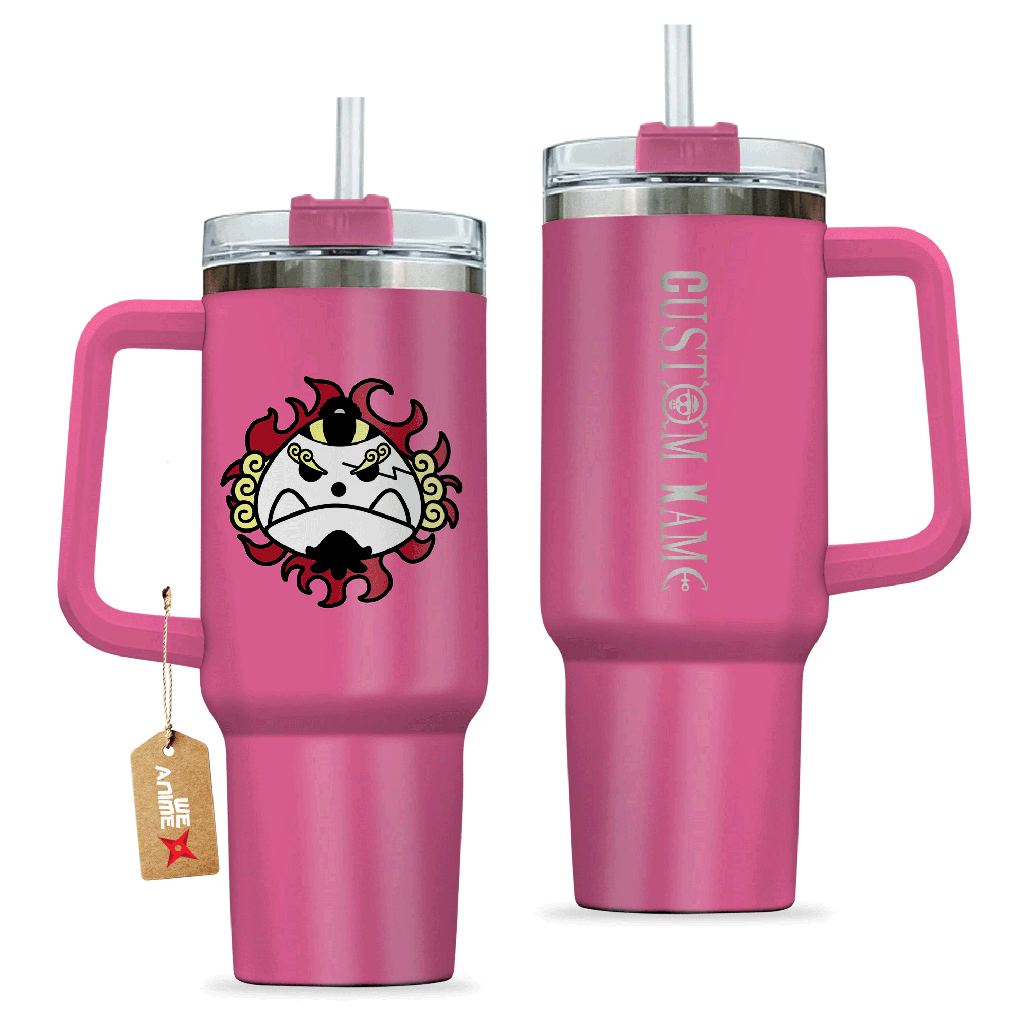 Jinbe 40oz Pink Valentines Personalized Tumbler With Handle Anime Cup - Wexanime