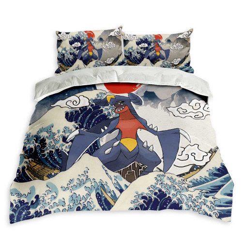 Pokemon Kanagawa Great Wave Garchomp Bedding Set