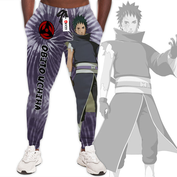 Obito Uchiha Joggers Custom Naruto Anime Sweatpants Tie Dye Style Merch-wexanime.com