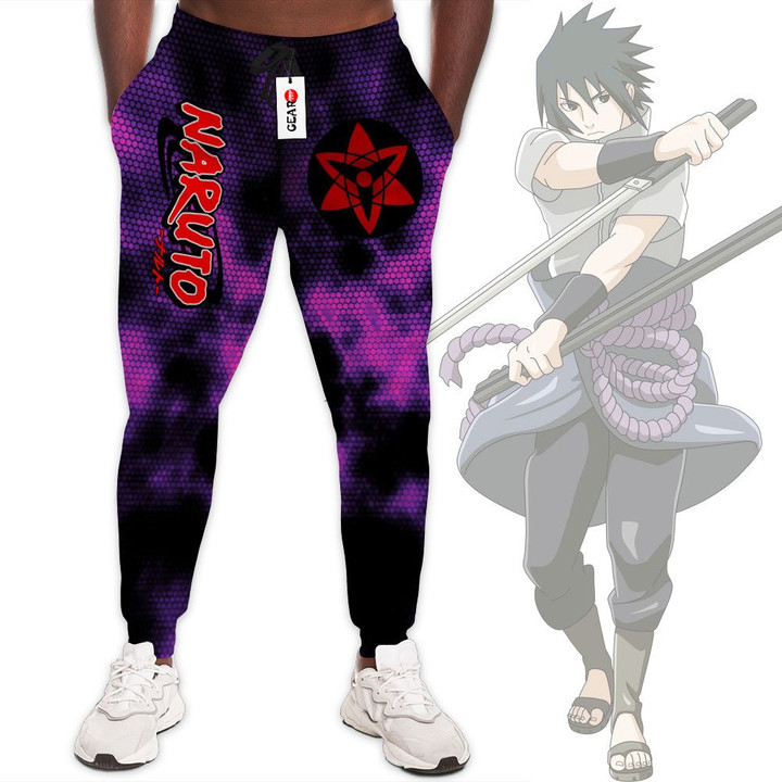 Uchiha Sasuke Eternal Mangekyo Sharingan Sweatpants Custom Anime Naruto Joggers-wexanime.com