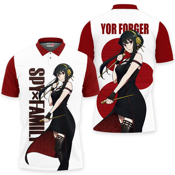 Yor Forger Polo Shirts Spy x Family Custom Anime Merch Clothes-wexanime.com