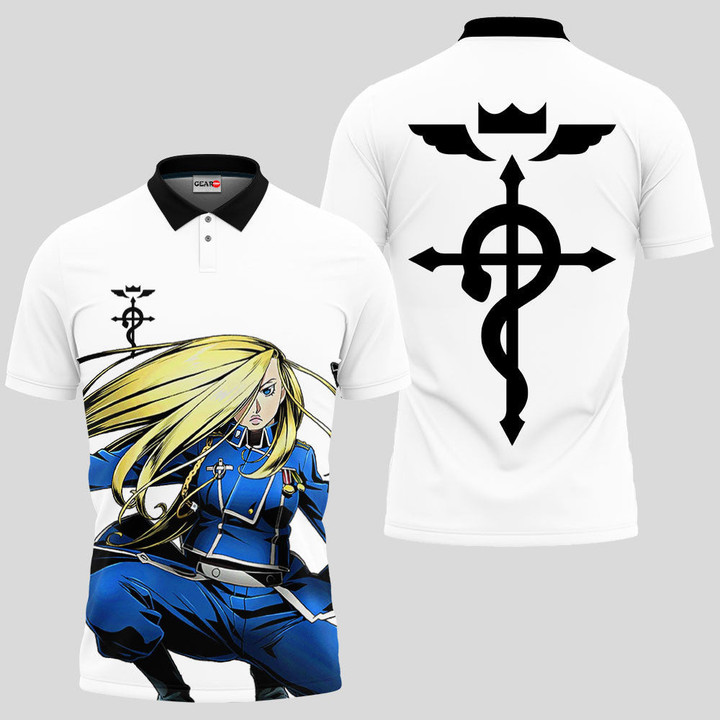 Olivier Mira Armstrong Polo Shirts Custom Fullmetal Alchemist Anime Merch Clothes-wexanime.com