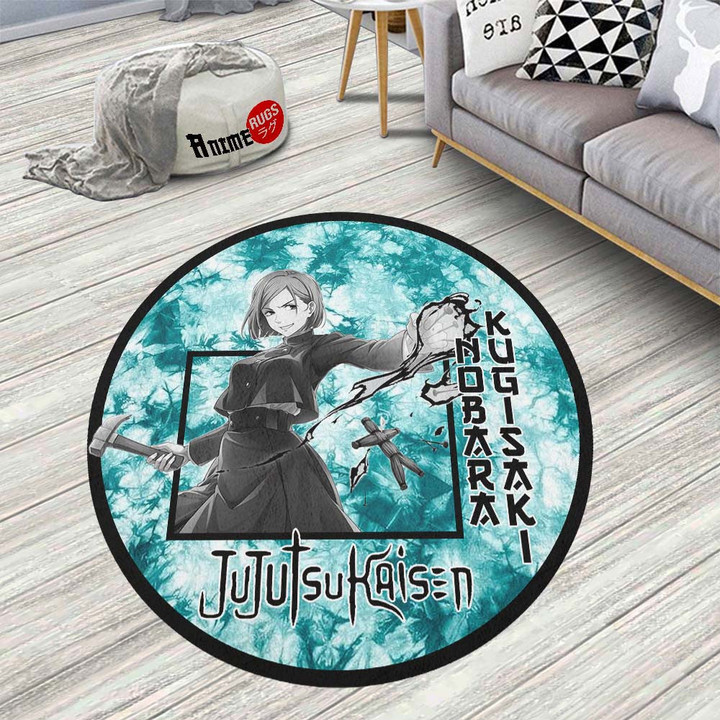 Nobara Kugisaki Round Rug Custom Tie Dye Style Jujutsu Kaisen Anime Circle Carpet-wexanime.com