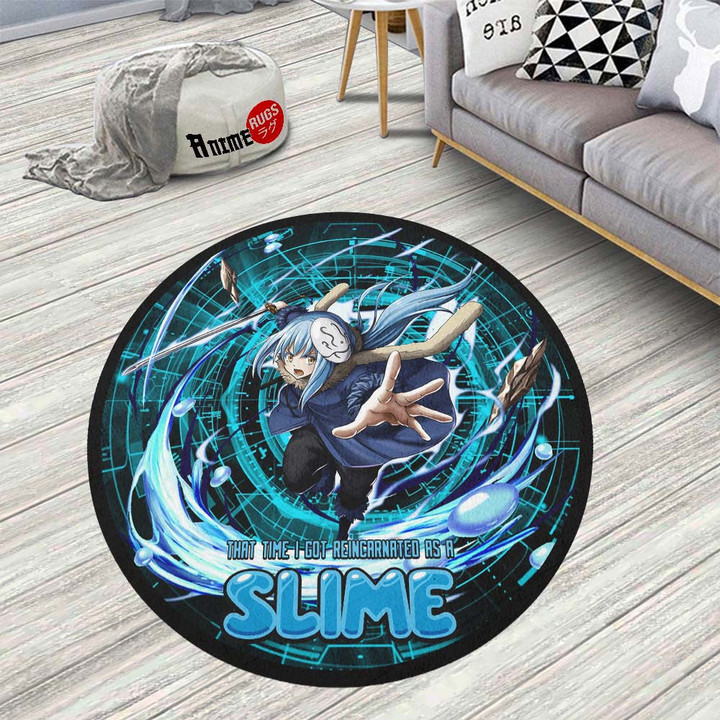 Rimuru Tempest Round Rug Custom That Time I Got Reincarnated as a Slime Anime Circle Carpet-wexanime.com
