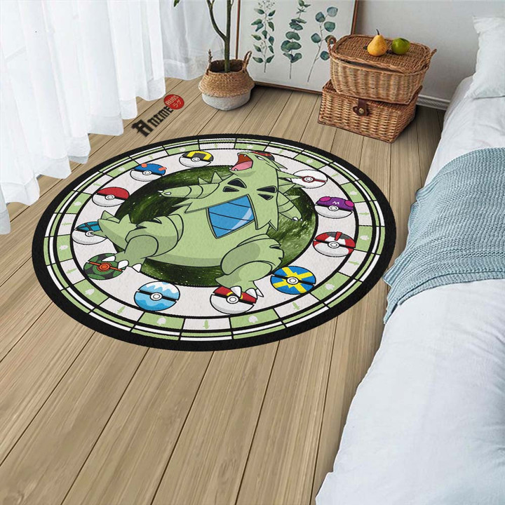 Tyranitar Round Rug Custom Pokemon Anime Circle Carpet-wexanime.com