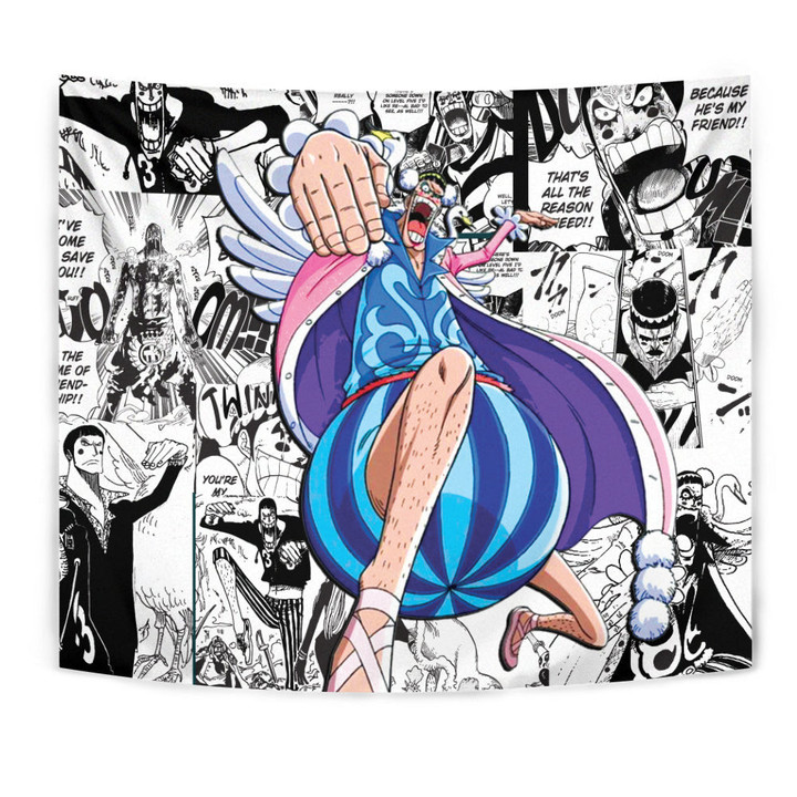 Mr. 2 Bon Kurei Tapestry Custom One Piece Anime Manga Room Wall Decor-wexanime.com
