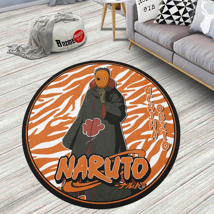 Uchiha Obito Round Rug Custom Naruto Anime Circle Carpet-wexanime.com