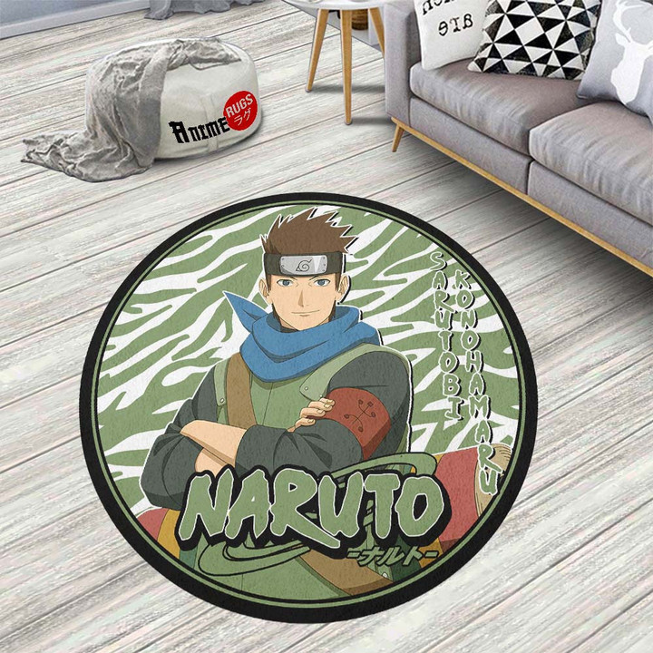 Sarutobi Konohamaru Round Rug Custom Naruto Anime Circle Carpet-wexanime.com