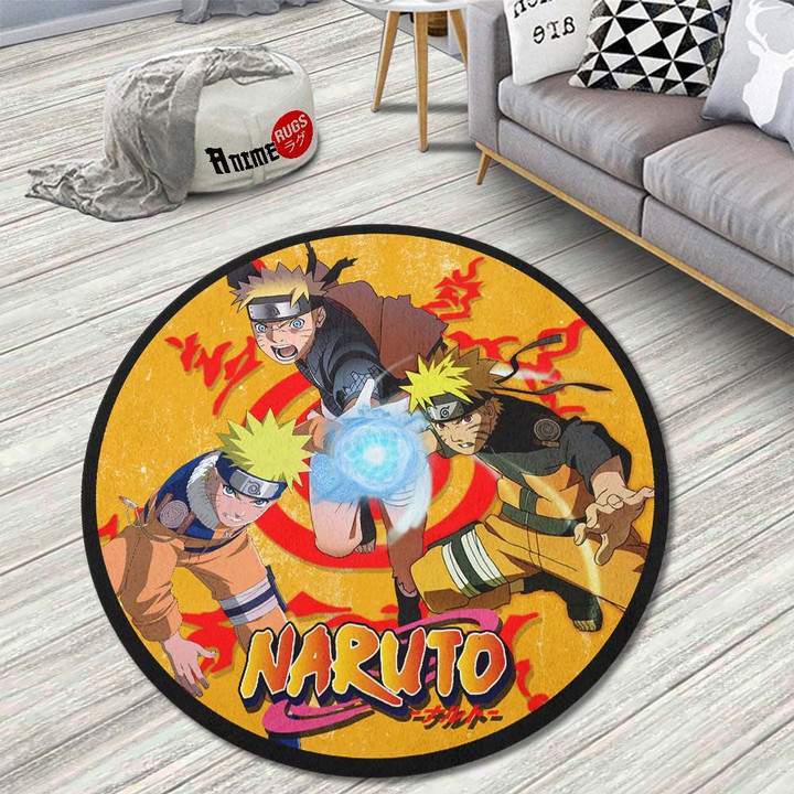 Uzumaki Naruto Round Rug Custom Naruto Anime Circle Carpet-wexanime.com