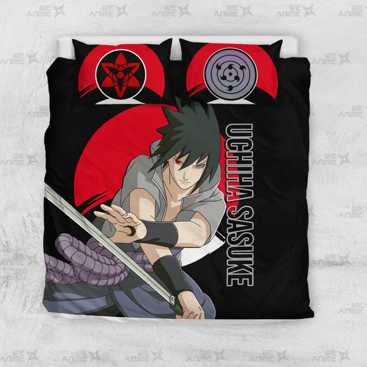 Naruto Uchiha Sasuke Bedding Set Custom-wexanime.com