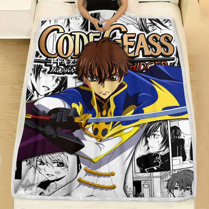 Suzaku Kururugi Blanket Fleece Custom Code Geass Anime Manga Bedding Room-wexanime.com