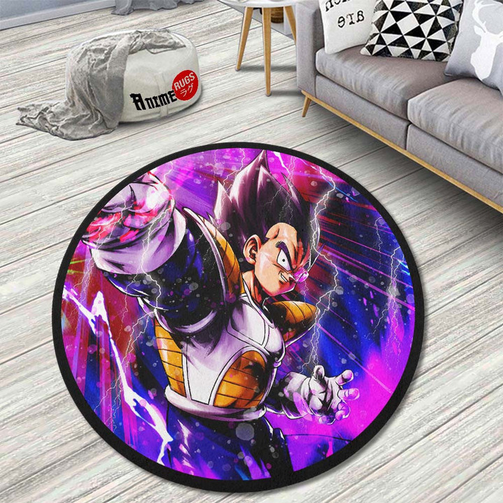 Vegeta Skill Round Rug Custom Dragon Ball Anime Circle Carpet-wexanime.com