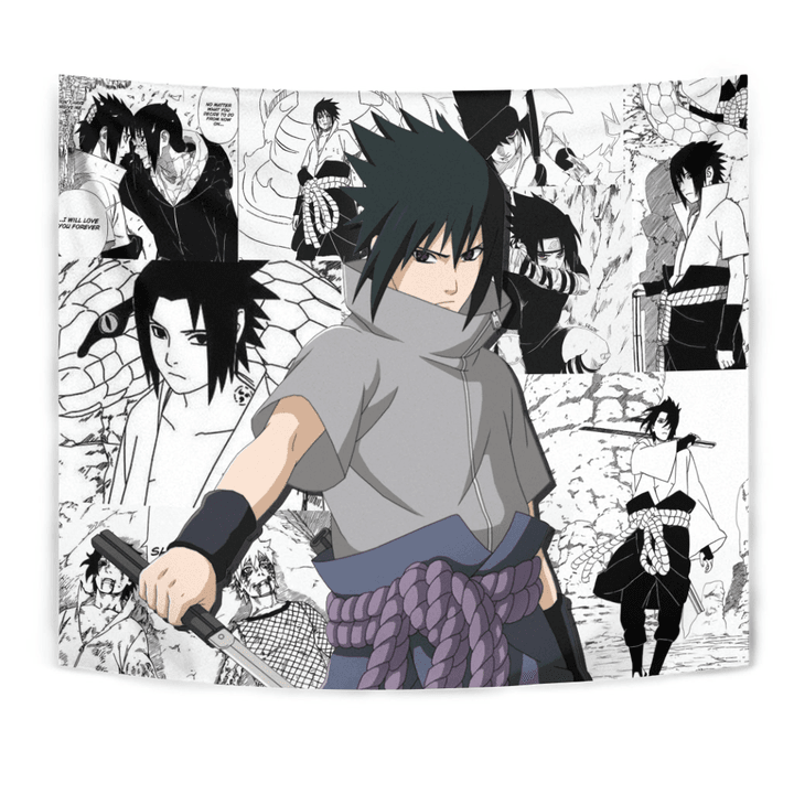 Uchiha Sasuke Tapestry Custom Naruto Anime Mix Manga Home Decor-wexanime.com