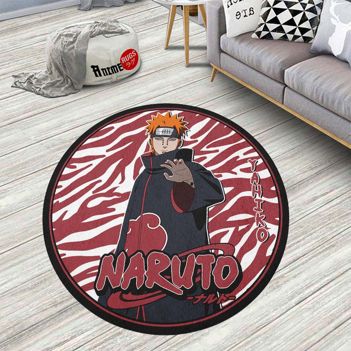 Yahiko Round Rug Custom Naruto Anime Circle Carpet-wexanime.com