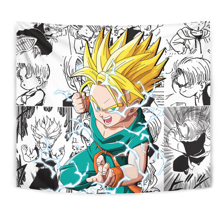 Trunks SSj Tapestry Custom Dragon Ball Anime Manga Room Decor-wexanime.com