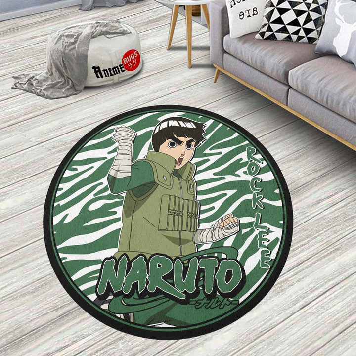 Rock Lee Round Rug Custom Naruto Anime Circle Carpet-wexanime.com