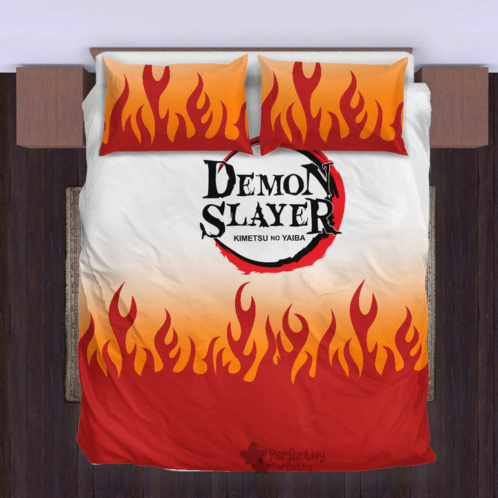 Rengoku Bedding Set Custom Style Demon Slayer Anime-wexanime.com