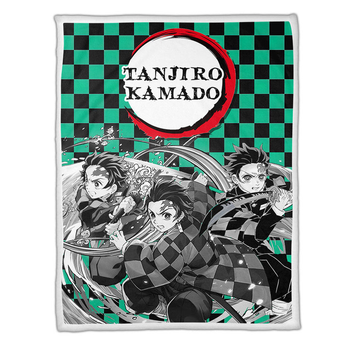 Tanjro Fleece Blanket Custom Demon Slayer Anime Uniform Costume Mix Manga Style-wexanime.com