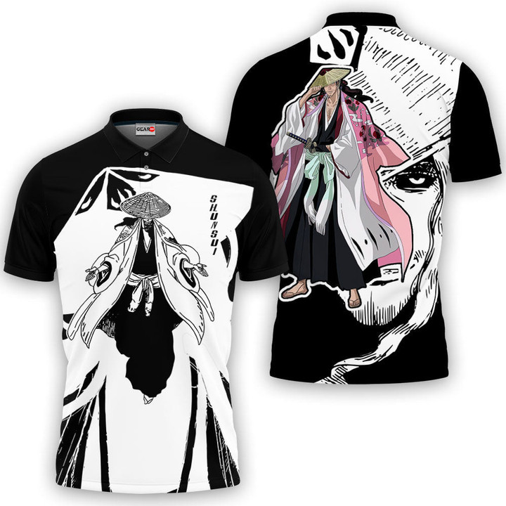 Shunsui Kyoraku Polo Shirts Bleach Custom Anime Merch Clothes-wexanime.com
