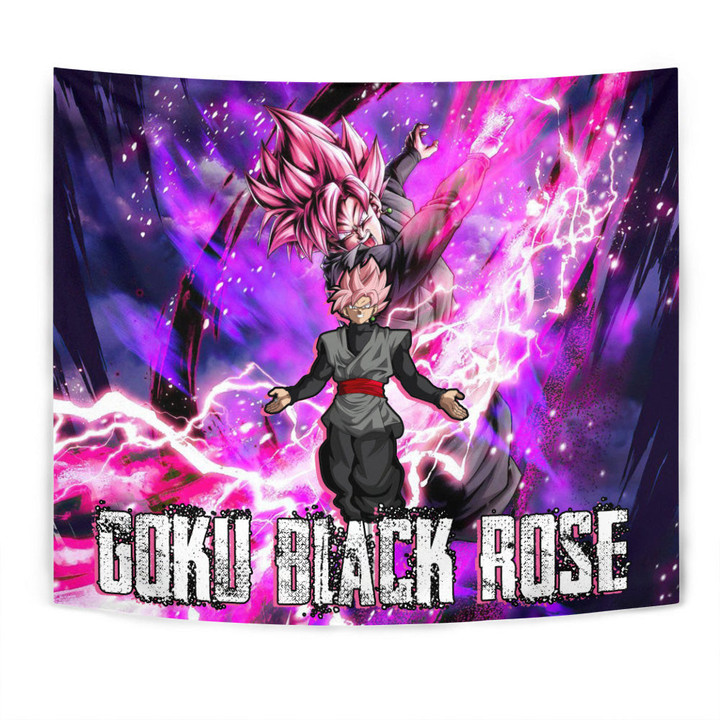 Goku Black Rose Tapestry Custom Dragon Ball Anime Home Decor-wexanime.com